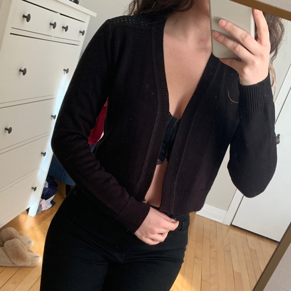 Tommy Hilfiger Black Open-Front Cardigan